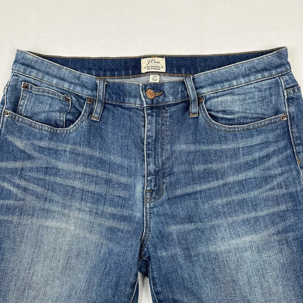J. Crew Slim Boyfriend Jeans Womens 31T Blue‎ Medium Wash Relaxed Slim Straight